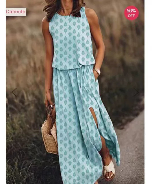 Boho-mekko laskeutuvalla helmalla - Helvenza