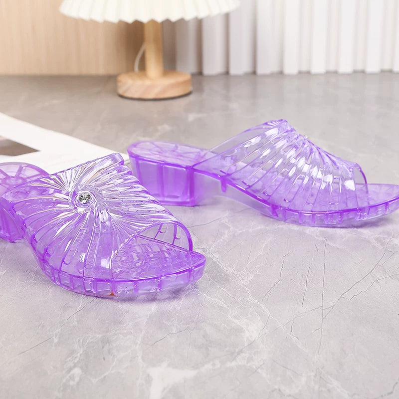 violetti pistokas kiilapohjalla, takaosa