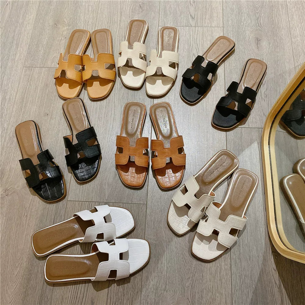 Beige mules avokärkinen etunäkymä