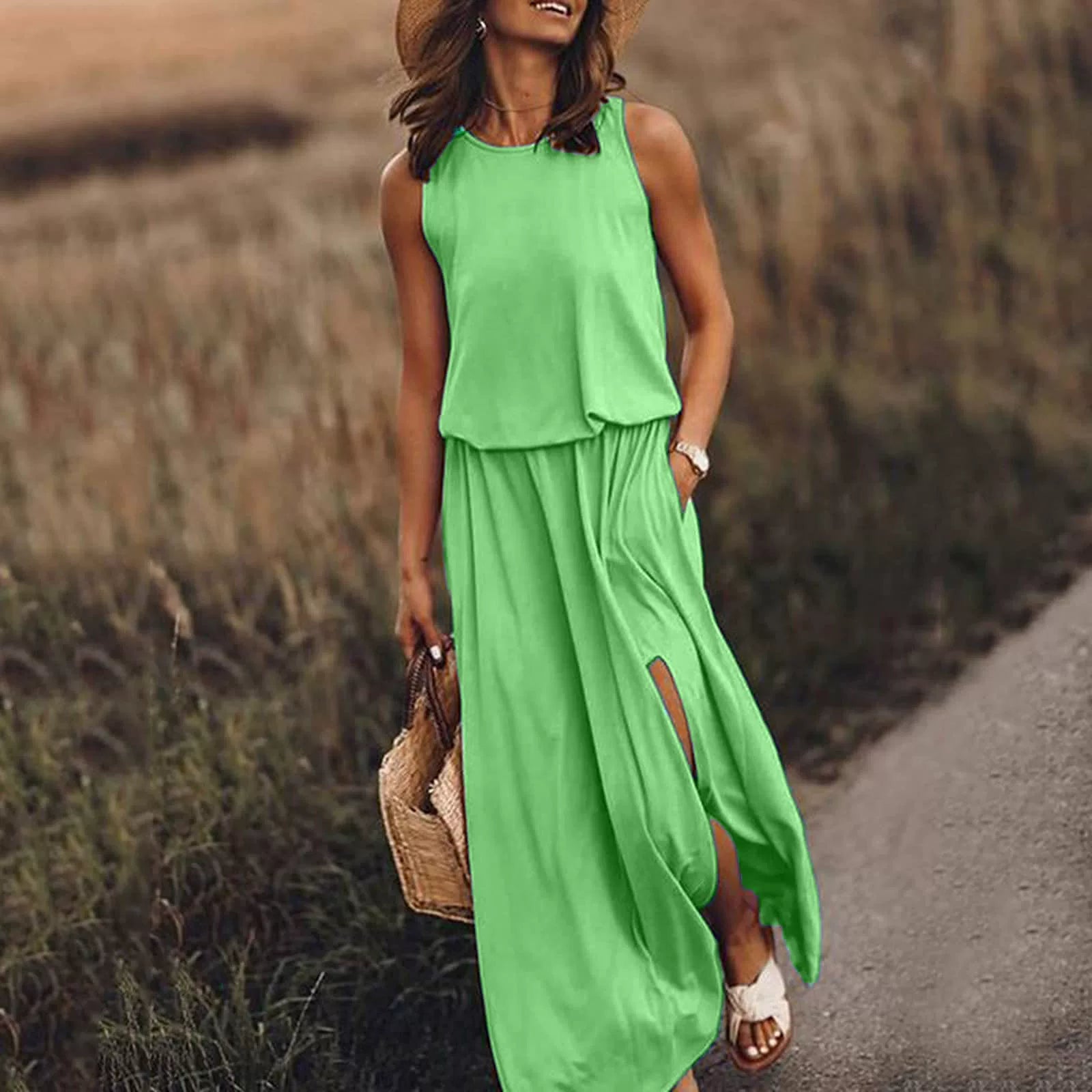 Boho-mekko laskeutuvalla helmalla - Helvenza