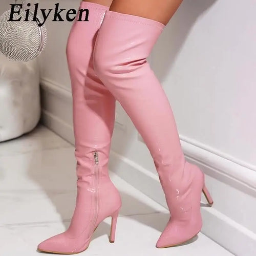 Patent Over-The-Knee Stiletto Boots