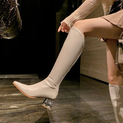 Jewelled Knee-High Boots