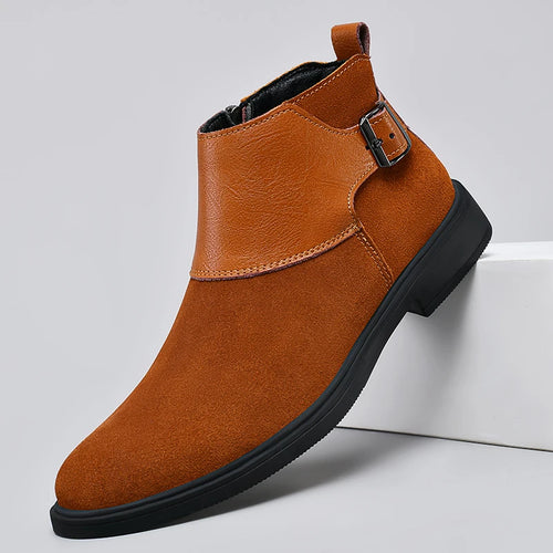 Men's Buckle Strap Ankle Boots