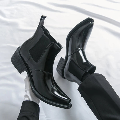 Glossy Chelsea Ankle Boots