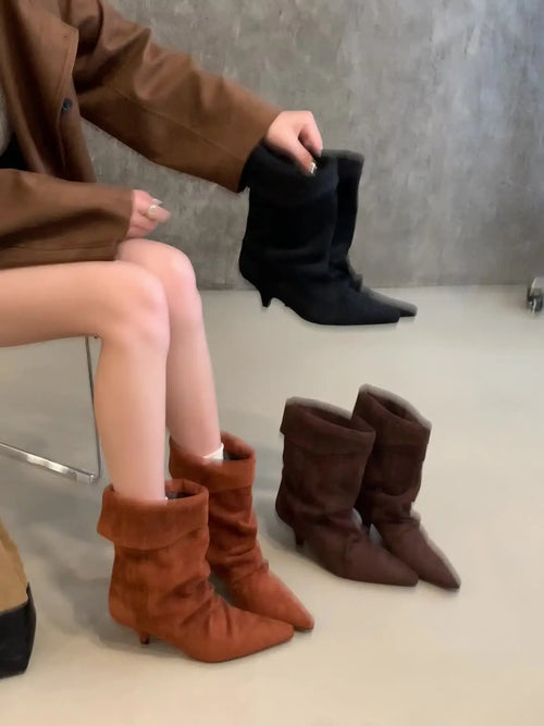 Slouchy Pointed Toe Boots