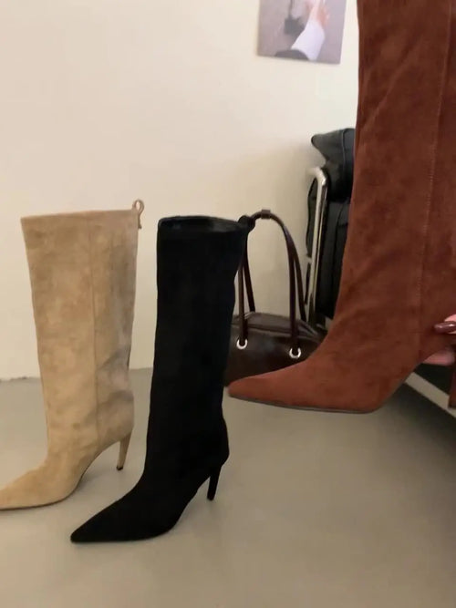 Pointed Toe Knee-High Boots