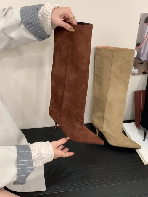 Pointed Toe Knee High Boots